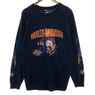 ハーレーダビッドソン(Harley Davidson)の古着 00年代 ハーレーダビッドソン Harley-Davidson 鷲柄 イーグル柄 ロングTシャツ ロンT メンズL /eaa381734(Tシャツ/カットソー(半袖/袖なし))