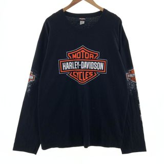 ハーレーダビッドソン(Harley Davidson)の古着 ハーレーダビッドソン Harley-Davidson ロングTシャツ ロンT USA製 メンズXXL /eaa381768(Tシャツ/カットソー(半袖/袖なし))