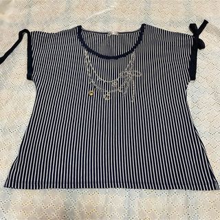 アクシーズファム(axes femme)のアクシーズ Tシャツカットソー 紺色 ストライプ マリン(Tシャツ(半袖/袖なし))