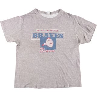 チャンピオン(Champion)の古着 80年代 チャンピオン Champion トリコタグ MLB ATLANTA BRAVES アトランタブレーブス カレッジTシャツ USA製 メンズXL ヴィンテージ /eaa446457(Tシャツ/カットソー(半袖/袖なし))