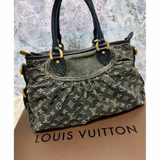 LOUIS VUITTON - 美品！ルイヴィトン　モノグラム　デニム　ネオカビィMM　ハンドバッグ　ブラック