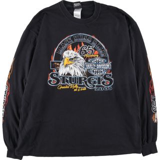 ハーレーダビッドソン(Harley Davidson)の古着 00年代 ハーレーダビッドソン Harley-Davidson 鷲柄 イーグル柄 ロングTシャツ ロンT USA製 メンズXL /eaa440016(Tシャツ/カットソー(半袖/袖なし))