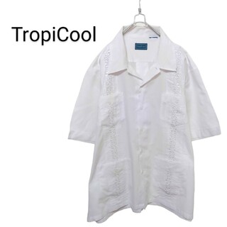 ヴィンテージ(VINTAGE)の【TropiCool】立体刺繍 キューバシャツ A-1892(シャツ)