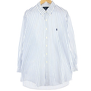 ラルフローレン(Ralph Lauren)の古着 ラルフローレン Ralph Lauren YARMOUTH 長袖 ボタンダウンストライプシャツ メンズXL /eaa442214(シャツ)