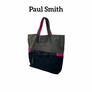 Paul Smith - ポールスミス キャンバス バッグ トートバッグ レディース 美品　ブラック　黒