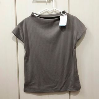 夏に！アベイル♡半袖リブボートネックTシャツ♡カットソー♡グレー