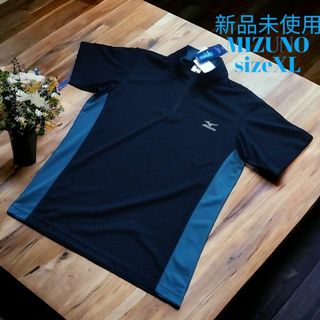 ミズノ(MIZUNO)の新品/XL ミズノ  吸汗速乾 メンズ ハーフジップ Ｔシャツ スポーツ(Tシャツ/カットソー(半袖/袖なし))