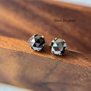 ブラックダイヤモンドピアス/一粒石/Black Diamond/男女兼用ピアス(ピアス)