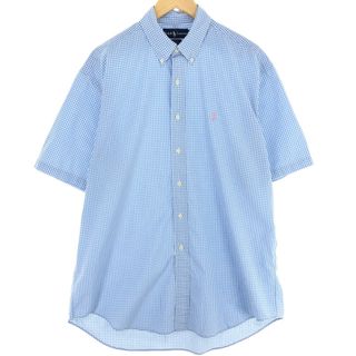 ラルフローレン(Ralph Lauren)の古着 ラルフローレン Ralph Lauren Ralph Lauren BLAKE ギンガムチェック 半袖 ボタンダウン チェックシャツ メンズL /eaa443010(シャツ)