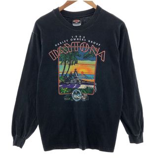 ハーレーダビッドソン(Harley Davidson)の古着 90年代 ハーレーダビッドソン Harley-Davidson Henas ヘインズ BEEFY-T ロングTシャツ ロンT メンズL ヴィンテージ /eaa381950(Tシャツ/カットソー(半袖/袖なし))