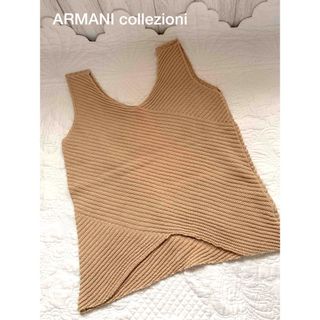 アルマーニ コレツィオーニ(ARMANI COLLEZIONI)のARMANI collezioni コットンタンクトップ　ベージュ(タンクトップ)