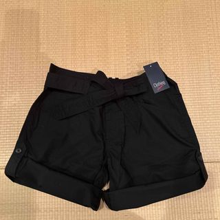 Ｌ　新品タグ付き　黒　ショートパンツ　ベルト付　綿100% ブラック　ポケット有