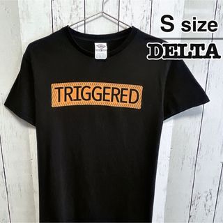 DELTA - DELTA　Tシャツ　S　ブラック　プリント　コットン　クルーネック　USA古着