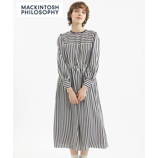 マッキントッシュフィロソフィー(MACKINTOSH PHILOSOPHY)の【MACKINTOSH PHILOSOPHY】サテンストライプワンピース(ロングワンピース/マキシワンピース)