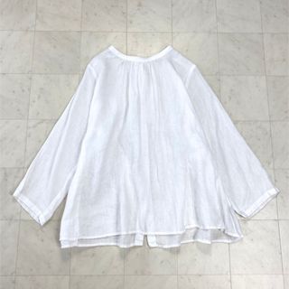 ネストローブ(nest Robe)のnest Robe★美品★2wayリネンブラウス　白(シャツ/ブラウス(長袖/七分))