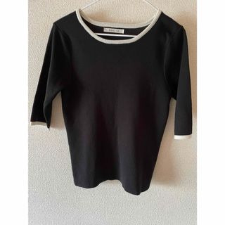 シマムラ(しまむら)のバイカラー薄手ストレッチニット　未使用❣️(カットソー(半袖/袖なし))