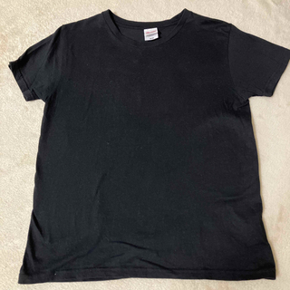 ブラック　カットソー(Tシャツ(半袖/袖なし))