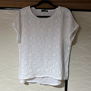 半袖　ブラウス　シースルー　Tシャツ　カットソー　レディース　白　ホワイト(シャツ/ブラウス(半袖/袖なし))