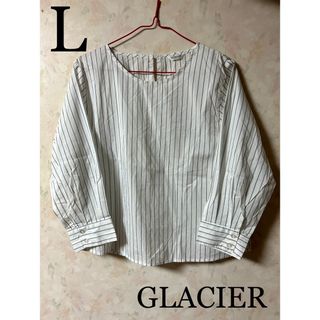 グラシア(GLACIER)のGLACIER グラシア　ストライプブラウス　 L(シャツ/ブラウス(長袖/七分))