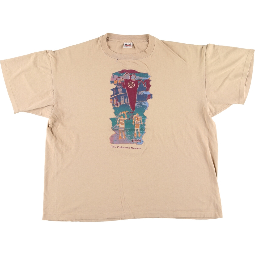 Anvil(アンビル)の古着 90年代 アンビル Anvil CEU PREHISTORIC MUSEUM プリントTシャツ USA製 メンズXXL ヴィンテージ /eaa446861 メンズのトップス(Tシャツ/カットソー(半袖/袖なし))の商品写真