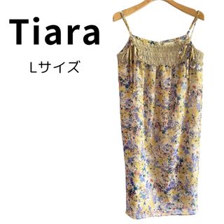 tiara - Tiara ティアラ 花柄 フラワー キャミソール ワンピース イエロー L