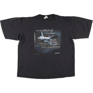 オニータ(ONEITA)の古着 90年代 オニータ ONEITA BOEING ボーイング 飛行機柄 プリントTシャツ USA製 メンズXL ヴィンテージ /eaa445544(Tシャツ/カットソー(半袖/袖なし))