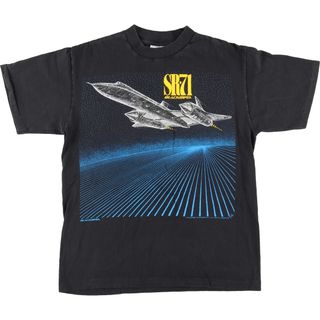 オニータ(ONEITA)の古着 80年代 オニータ ONEITA SR-71 戦闘機柄 プリントTシャツ USA製 メンズM ヴィンテージ /eaa446848(Tシャツ/カットソー(半袖/袖なし))