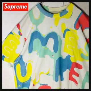 シュプリーム(Supreme)の【完売モデル】シュプリーム 総柄ロゴ ペンキロゴ 希少デザイン カラフルTシャツ(Tシャツ/カットソー(半袖/袖なし))