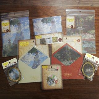 モネ　便箋　封筒　デザインペーパー　カード　シール　セット☆　コラージュ　まとめ(印刷物)
