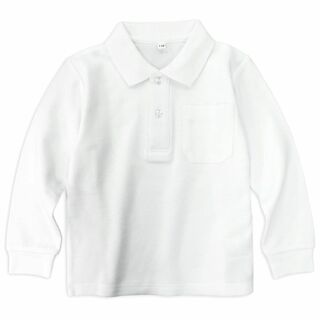 [アッシュベリー] 綿100％長袖ポロシャツ 白ポロシャツ 鹿の子編みポロシャツ(その他)