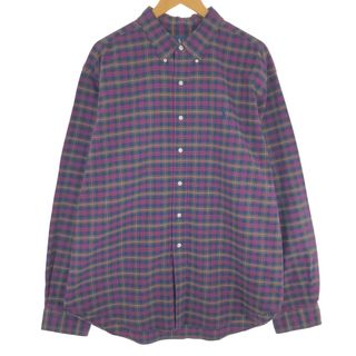 ラルフローレン(Ralph Lauren)の古着 ラルフローレン Ralph Lauren CLASSIC FIT 長袖 ボタンダウンチェックシャツ メンズXXL /eaa442200(シャツ)