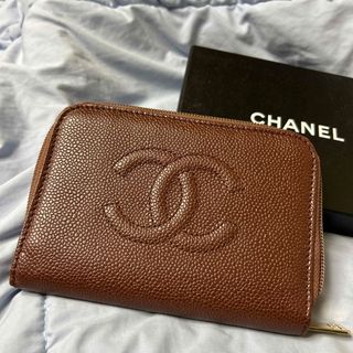 シャネル(CHANEL)のシャネル  キャビアスキン  ウォレット  ブラウン(財布)