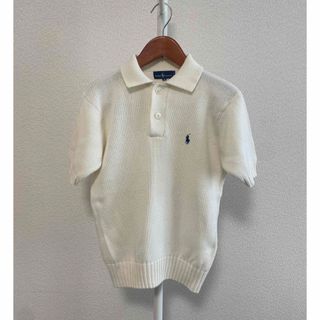 ポロラルフローレン(POLO RALPH LAUREN)のラルフローレン ニットポロシャツ 半袖ニット コットンニット レディースM(ニット/セーター)