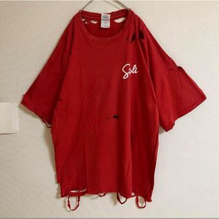 GILDAN - ダメージ古着オーバーサイズボロTシャツワンポイントロゴBOROグランジtシャツ