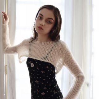 épine - cropped mohair see-through knit