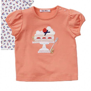 ファミリア(familiar)のファミリア Tシャツ90 ファミ ケーキ ピンク 半袖 パフ スリーブ(Tシャツ/カットソー)