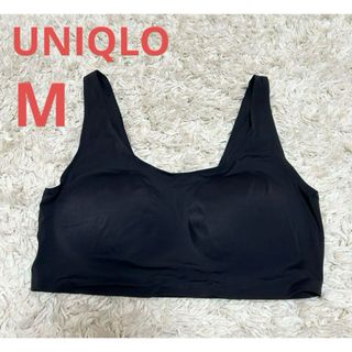 ユニクロ(UNIQLO)のユニクロ　UNIQLO レディース　エアリズム　ワイヤレスブラ　ブラック　M(トレーニング用品)