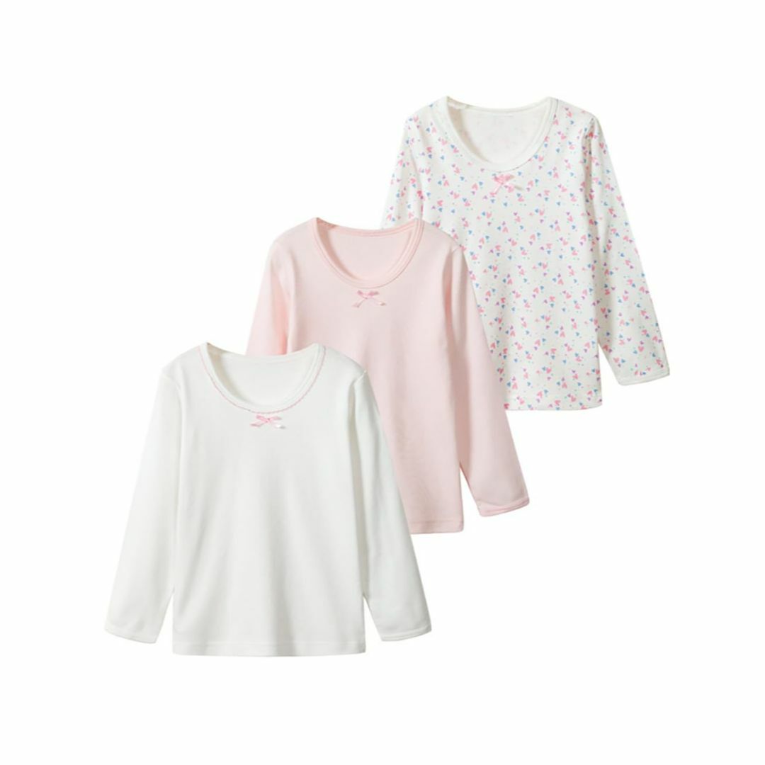 [Aduni] インナーシャツ 肌着 キッズ 子供 女の子 長袖シャツ 綿100 キッズ/ベビー/マタニティのベビー服(~85cm)(その他)の商品写真