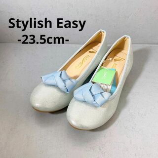 未使用品 Stylish Easy プレーンパンプス ローヒール リボン 美脚(バレエシューズ)