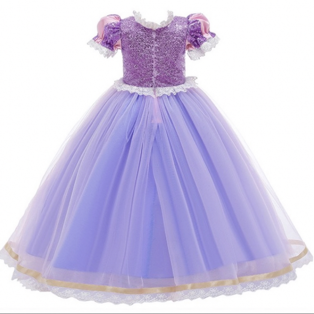 こども ドレス プリンセス パープル ラプンツェル 発表会 110  キッズ/ベビー/マタニティのキッズ服女の子用(90cm~)(ワンピース)の商品写真