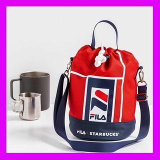 スターバックス(Starbucks)のスターバックス ★ FILA レッド バケットバッグ 新品 ★ BTS モデル(ショルダーバッグ)