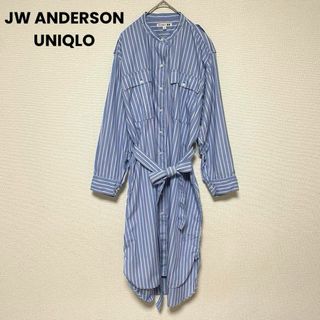 ユニクロ(UNIQLO)のxx164 JW ANDERSONユニクロ/ストライプシャツワンピース(ロングワンピース/マキシワンピース)