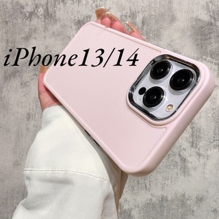 残りわずか！iPhoneケース　13/14　ピンク　ソフトケース　シンプル　韓国(iPhoneケース)