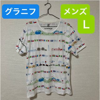 Tシャツ  半袖　グラニフ　メンズ　Ｌ　白　 コットン