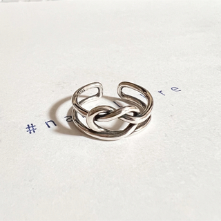 シルバーリング 925 結び目 水引き インフィニティ オリエンタル 指輪②a(リング(指輪))