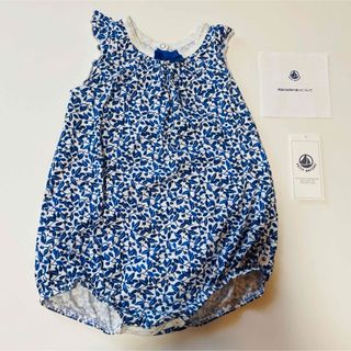 PETIT BATEAU - プチバトー　ショートロンパース　1y 12m ボタニカル　リバティ