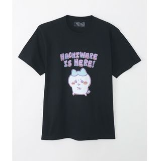 チイカワ(ちいかわ)のちいかわ Tシャツ Lサイズ　レトロ印刷風 ハチワレ ブラック(Tシャツ/カットソー(半袖/袖なし))