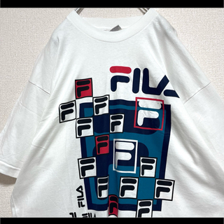 USA製 90s FILA フィラ Tシャツ 半袖 でかロゴ シングルステッチ
