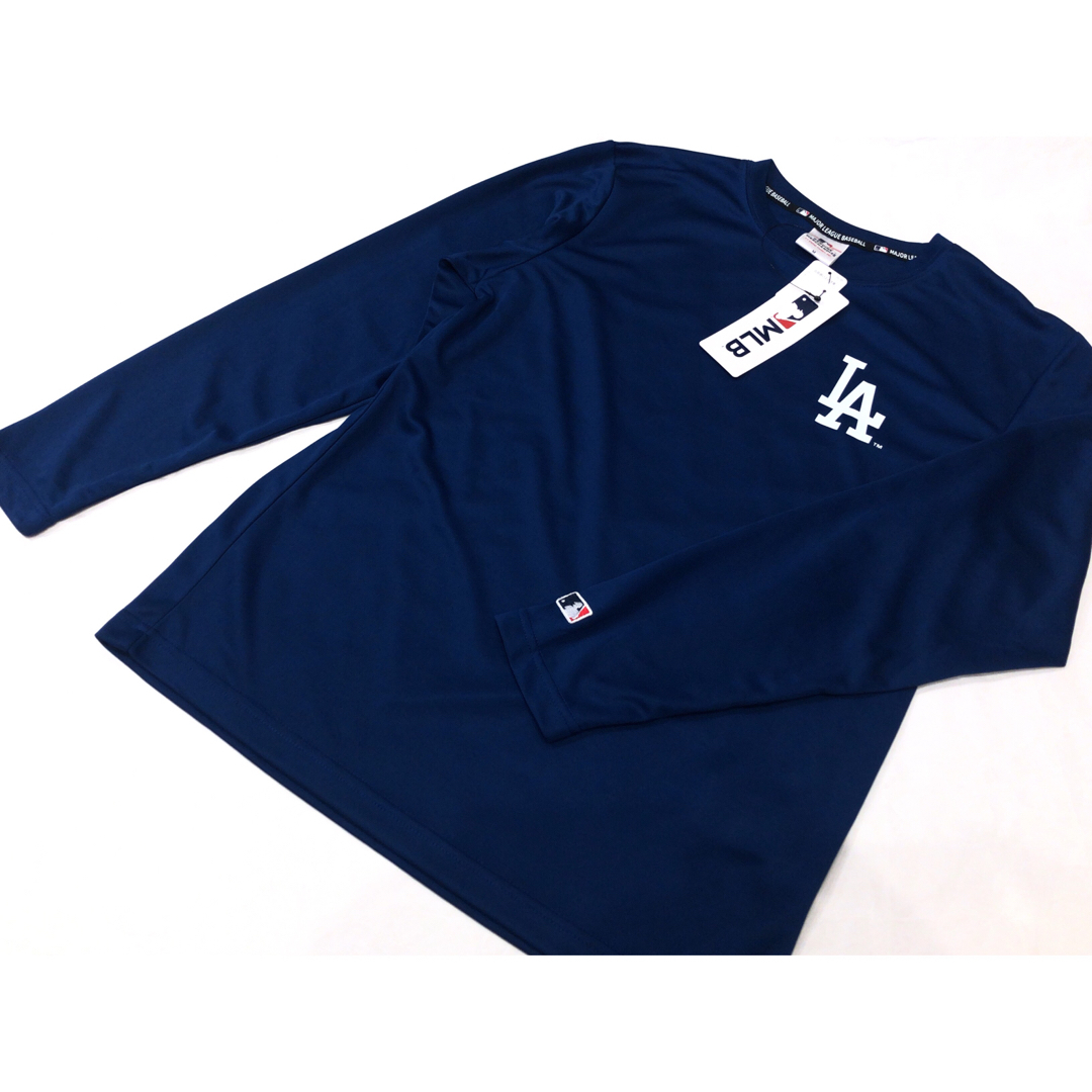 MLB(メジャーリーグベースボール)のMサイズ　新品　MLB  ドジャース　長袖Tシャツ　ロングスリーブ　青　大谷翔平 スポーツ/アウトドアの野球(応援グッズ)の商品写真