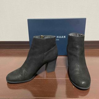 コールハーン(Cole Haan)のコールハーン 本革 レザー ブラック ブーティー ショートブーツ(ブーティ)